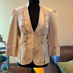 White House Black Market taupe short jacket size 10